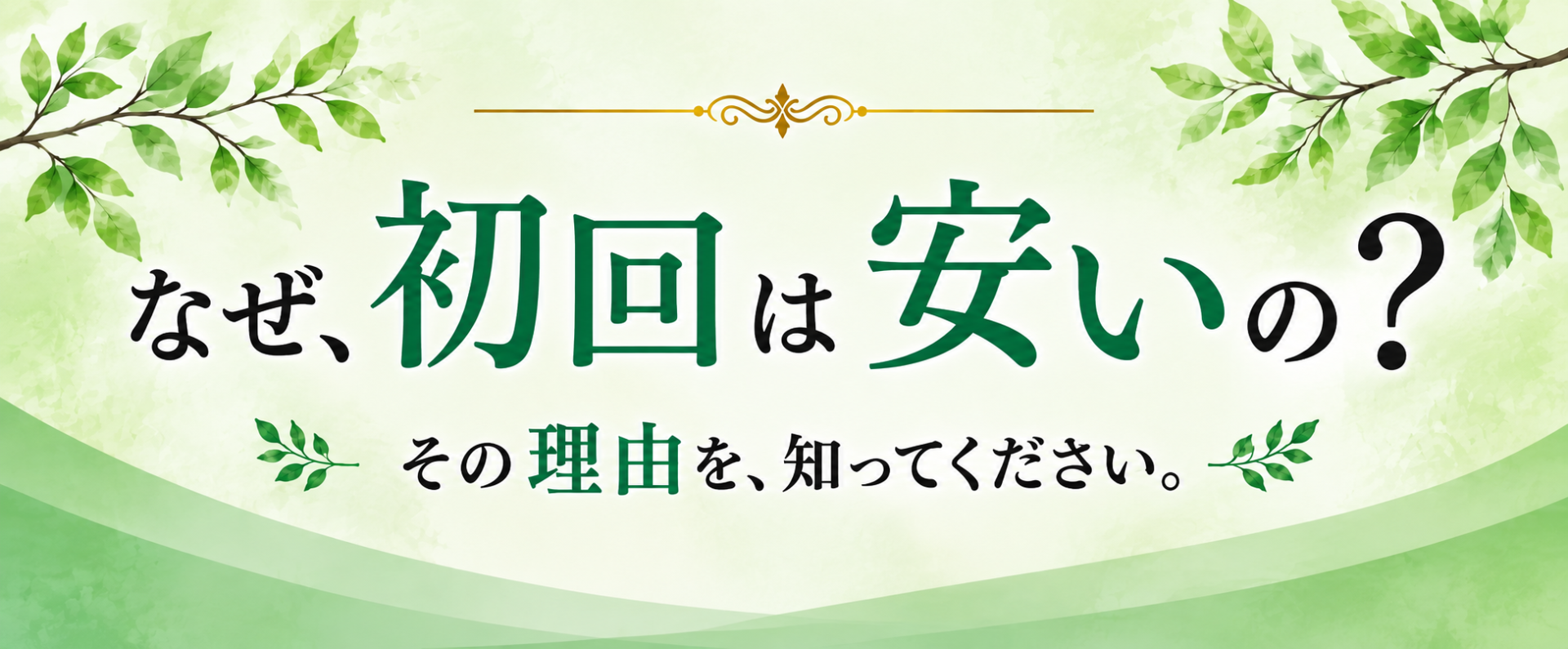 なぜ初回は安いの?